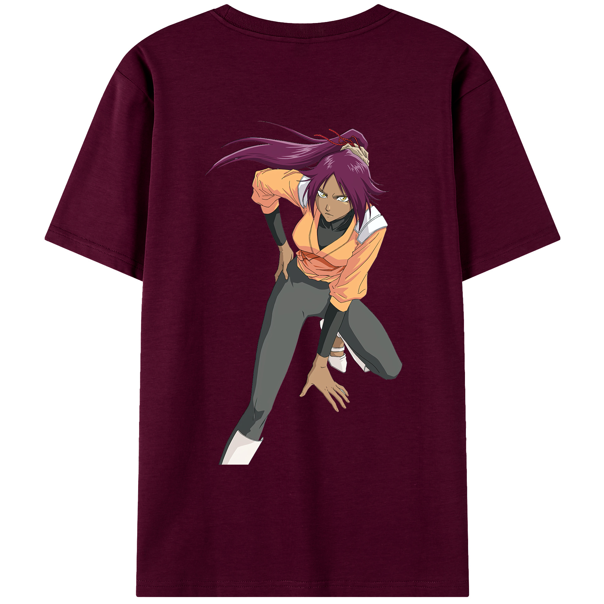 （画像用） ブリーチ 四楓院 夜一（しほういん よるいち） BLEACH Shihouin Yoruichi レディース半袖Tシャツ(バックプリント)